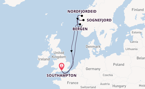 Norway from Southampton, England with the Sky Princess 