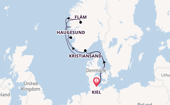 Noorwegen vanaf Kiel, Duitsland met AIDAnova