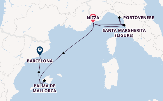 Westliches Mittelmeer ab Nizza, Frankreich auf der Azamara Journey