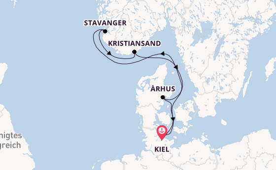 Norwegen ab Kiel, Deutschland auf AIDAbella