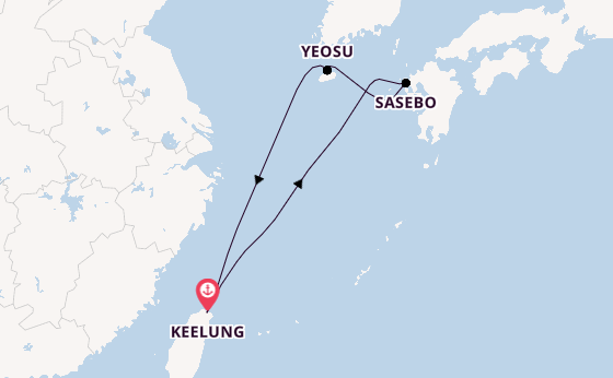 East Asia from Keelung, Taiwan with the Costa Serena
