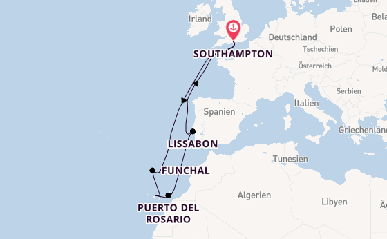 Kanarische Inseln ab Southampton, Großbritannien auf der Queen Victoria
