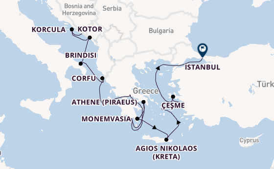 Oostelijke Middellandse Zee vanaf Dubrovnik, Kroatië met de Seabourn Ovation