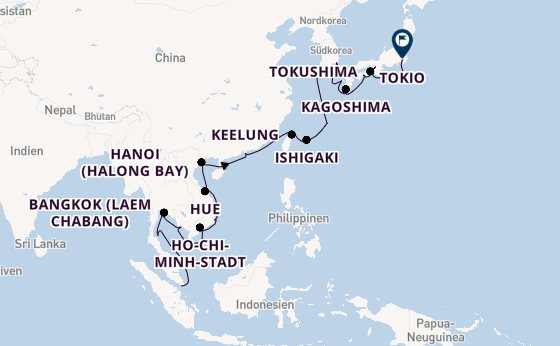 Ostasien ab Singapur, Singapur auf der Nautica