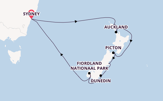 Nieuw Zeeland vanaf Sydney, Australië met de Royal Princess