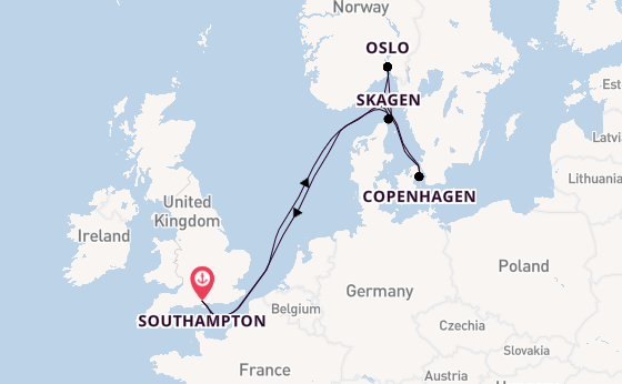 British Isles from Southampton, England with the Ventura