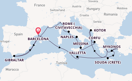 Mediterranean from Barcelona, Spain with the Oosterdam