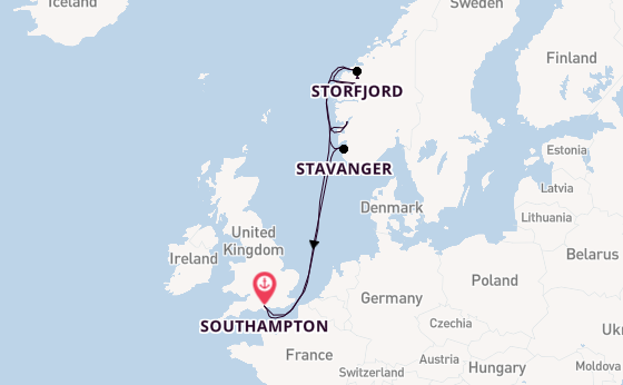 Norway from Southampton, England with the Arvia
