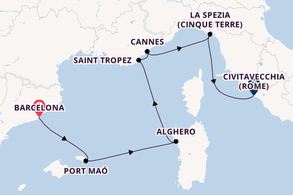 Westelijke Middellandse Zee vanaf Barcelona, Spanje met de EXPLORA I