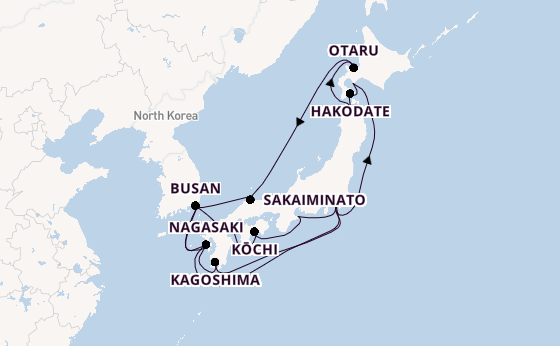 Japan from Tokyo, Japan with the Diamond Princess