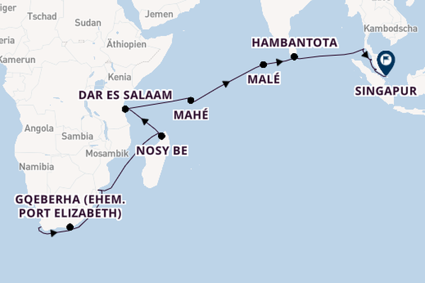 Afrika ab Kapstadt, Südafrika auf der Seven Seas Navigator