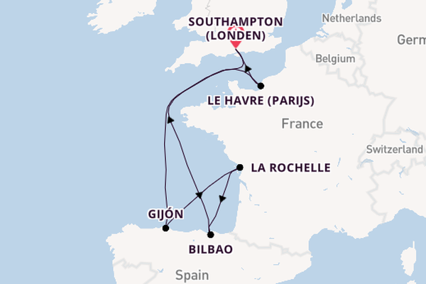 Engeland vanaf Southampton (Londen), Engeland met de MSC Meraviglia