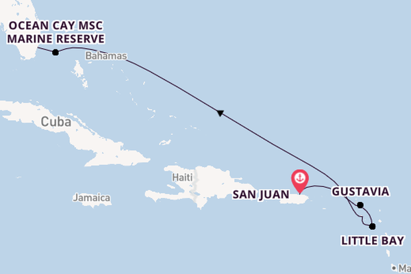 Caribbean vanaf San Juan, Puerto Rico met de EXPLORA III
