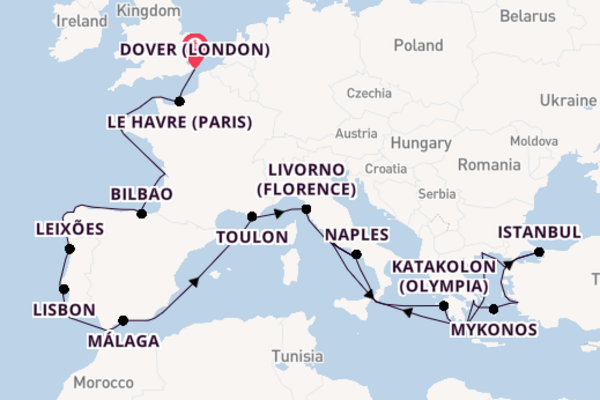 London, Mediterranean & the Greek Isles - Double Cruise
