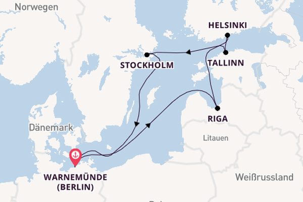 Ostsee ab Warnemünde (Berlin), Deutschland auf AIDAdiva