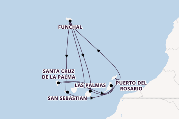 Cruise in 15 dagen naar Santa Cruz de Tenerife met TUI Cruises