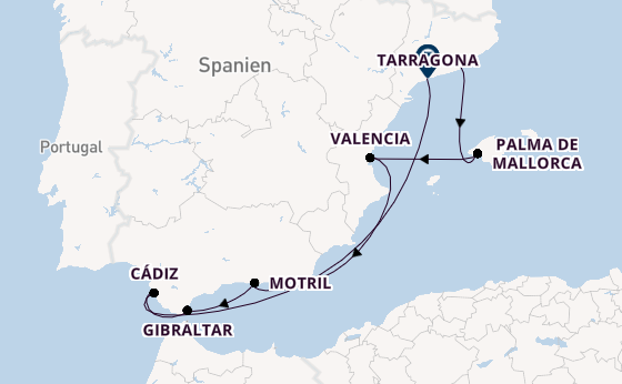 Westliches Mittelmeer ab Barcelona, Spanien auf der Norwegian Dawn