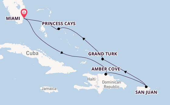 Caribbean vanaf Miami, Verenigde Staten met de Regal Princess