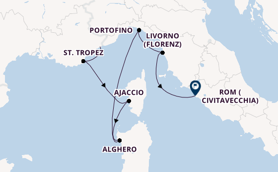 Westliches Mittelmeer ab Monte-Carlo, Monaco auf der Silver Ray