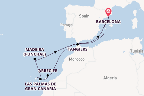 Canary Islands from Barcelona, Spain with the Celebrity Infinity