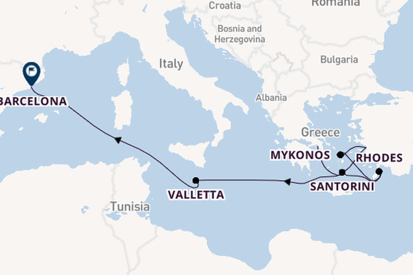 Mediterranean Sea from Athens (Piraeus), Greece with the Celebrity Xcel
