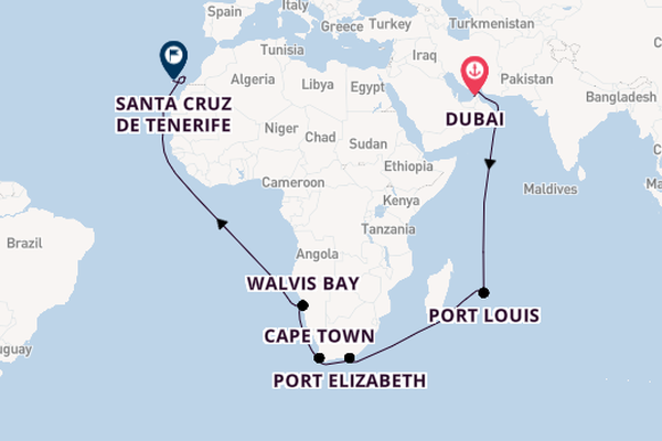 Southern Africa from Dubai, United Arab Emirates with the Costa Toscana