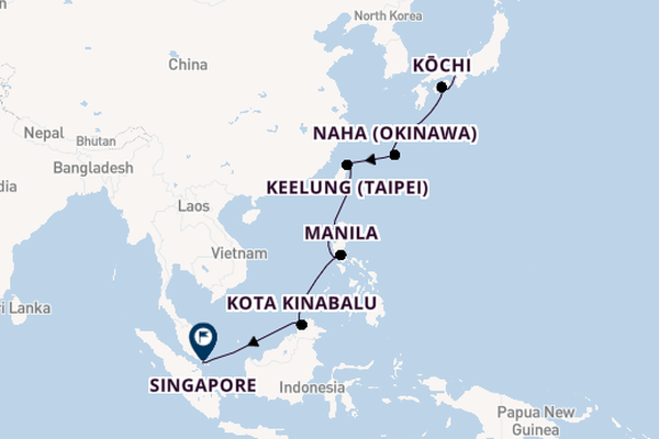 South East Asia from Kobe, Japan with the Seven Seas Navigator