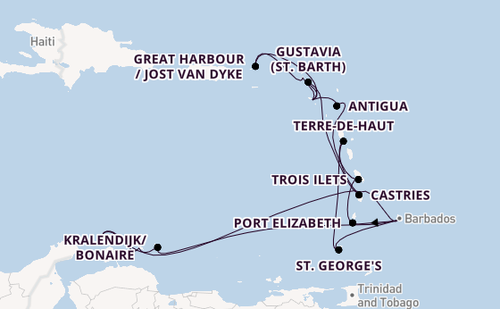 Southern Caribbean from Bridgetown, Barbados with the Seabourn Ovation 