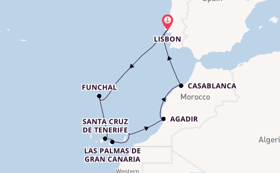 Canary Islands from Lisbon, Portugal with the Seven Seas Splendor