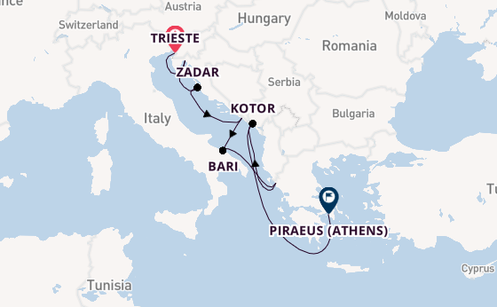 Eastern Mediterranean from Trieste, Italy with the Seven Seas Splendor