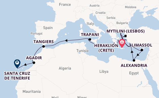 Mediterranean from Heraklion (Crete), Greece with the Balmoral