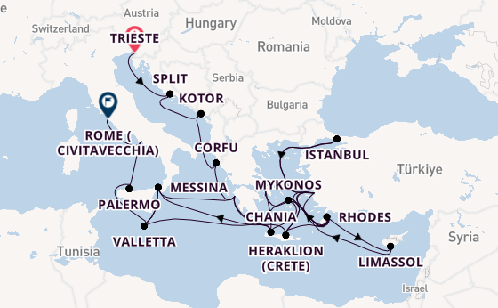Mediterranean Sea from Trieste, Italy with the Enchanted Princess
