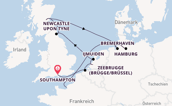 Vereinigtes Königreich ab Southampton, Großbritannien auf der Marina
