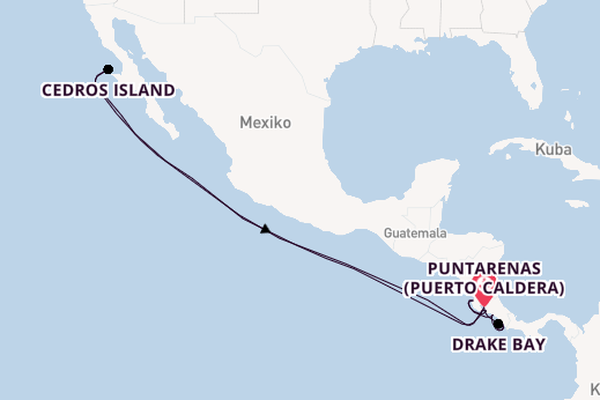 Mittelamerika ab Puntarenas (Puerto Caldera), Costa Rica auf der Le Bellot