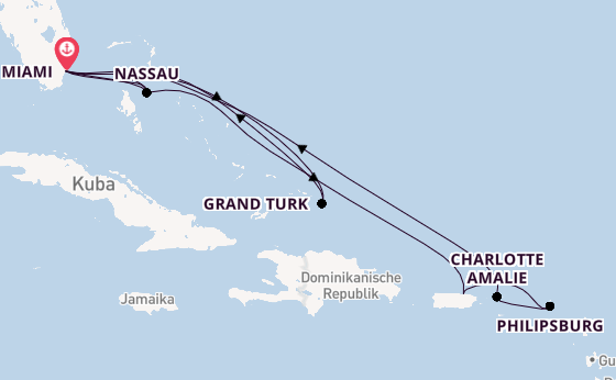 Karibik ab Miami auf der MSC Meraviglia