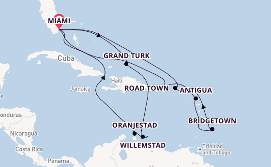 Caribbean vanaf Miami, Verenigde Staten met de Queen Elizabeth