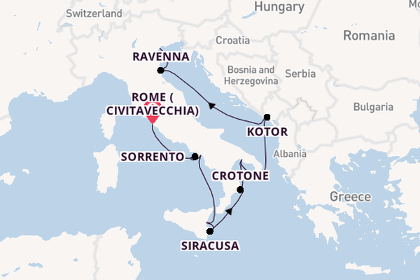 Western Mediterranean from Rome (Civitavecchia), Italy with the Azamara Onward