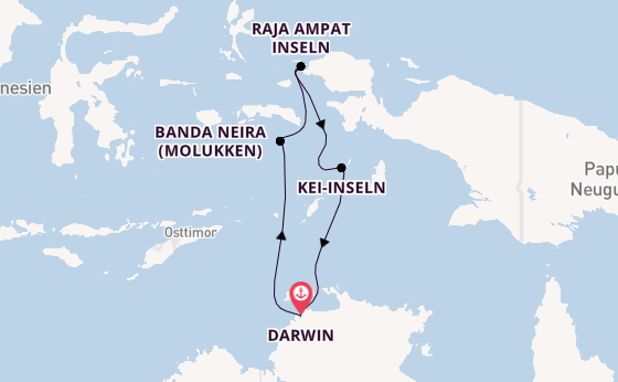 Indonesien ab Darwin, Australien auf der Le Soléal