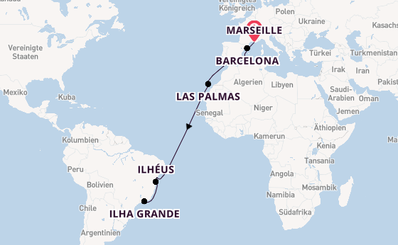Transatlantik ab Marseille, Frankreich auf der MSC Divina
