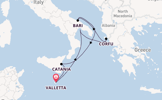 Western Mediterranean from Valletta, Malta with the Azura