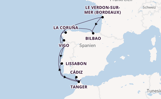 Portugal ab Leixões (Porto), Portugal auf der Mein Schiff 6