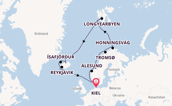 Norwegen ab Kiel, Deutschland auf der Mein Schiff 7