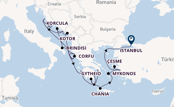 Eastern Mediterranean from Dubrovnik, Croatia with the Seabourn Quest