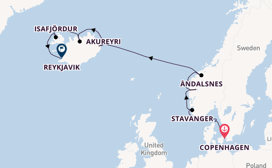 Norway from Copenhagen, Denmark with the Caribbean Princess