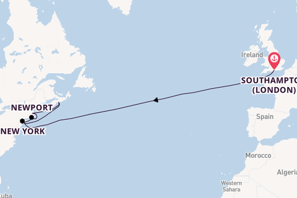 Transatlantic from Southampton (London), England, United Kingdom with the Queen Mary 2