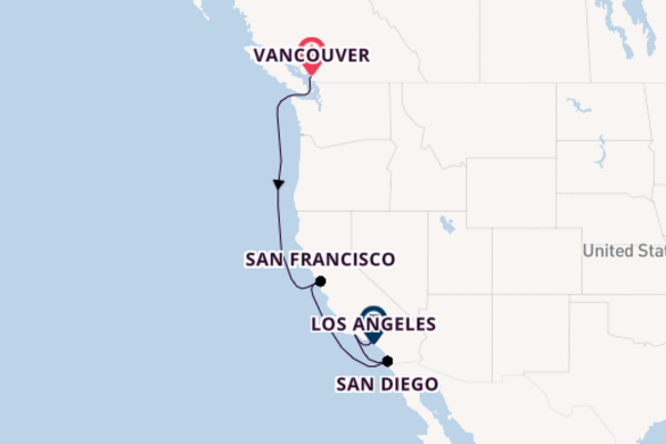 Journey with Princess Cruises from Vancouver to Los Angeles