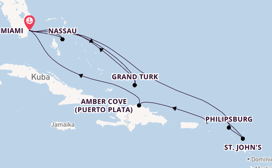 Karibik ab Miami auf der MSC Meraviglia