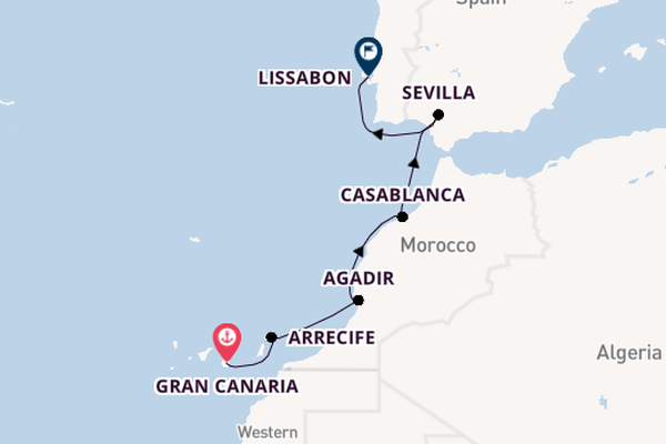 Canarische Eilanden vanaf Gran Canaria, Canary Islands met de Azamara Onward