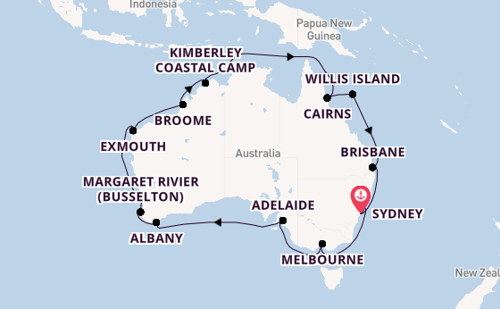 Australië vanaf Sydney, Australië met de Grand Princess