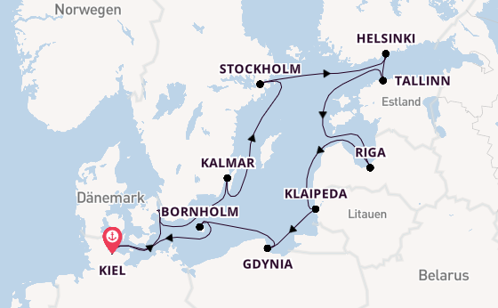 Ostsee ab Kiel, Deutschland auf der VASCO DA GAMA